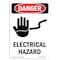 Signmission OSHA Danger Sign, 10" Height, Rigid Plastic, Electrical Hazard, Portrait, V-1196 OS-DS-P-710-V-1196 - alternate 1